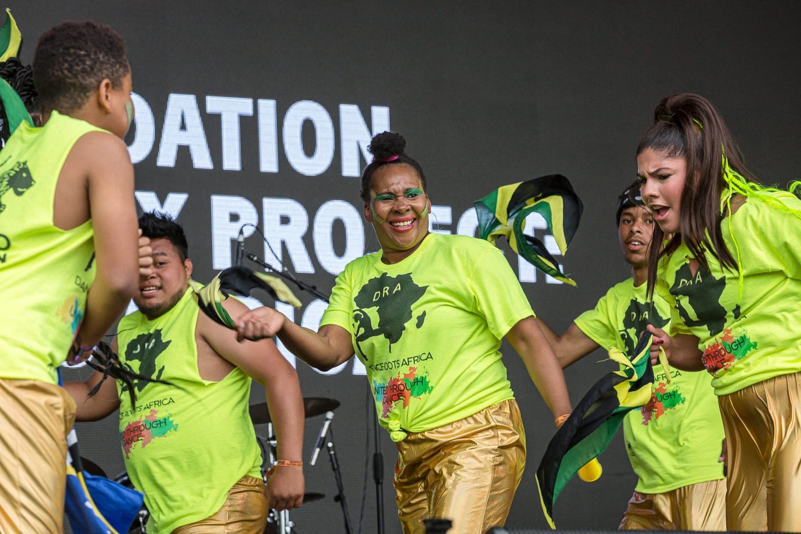 Dance Roots Africa performing on stage at WOMAD 2023